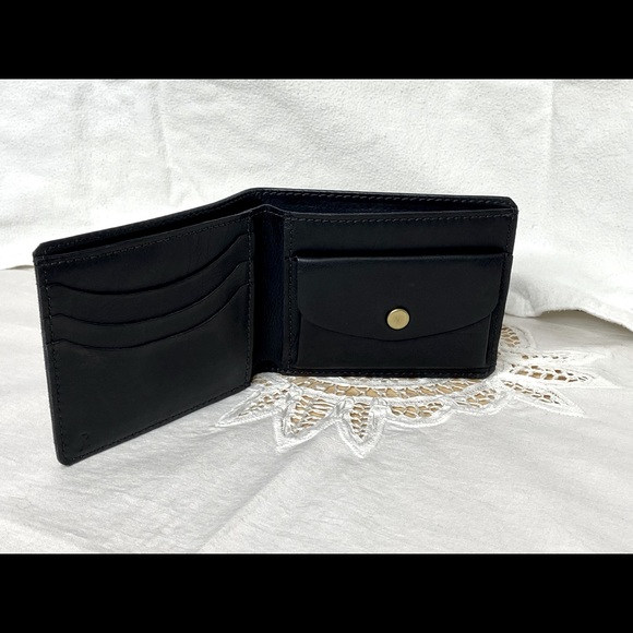 Handcrafted Super Soft Leather Black Genuine Leather Wallet Snap Pocket Men’s - Picture 5 of 10